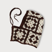 Brown Granny Square Crocheted Balaclava