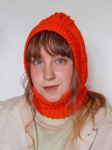Orange Crocheted Balaclava